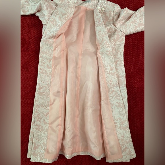 Kasper Women's Evening Coat Blazer Brocade Floral Pattern Size 18 Beaded Neck - Picture 9 of 16